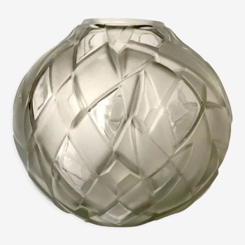 Vase en cristal taillé art-déco A.Hunebelle