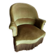 Art Deco green velvet toadstool armchair