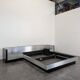 Roche Bobois Camora Nova brushed aluminum bed and bedside table