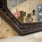 Bevelled English mirror, oak frame, 1930