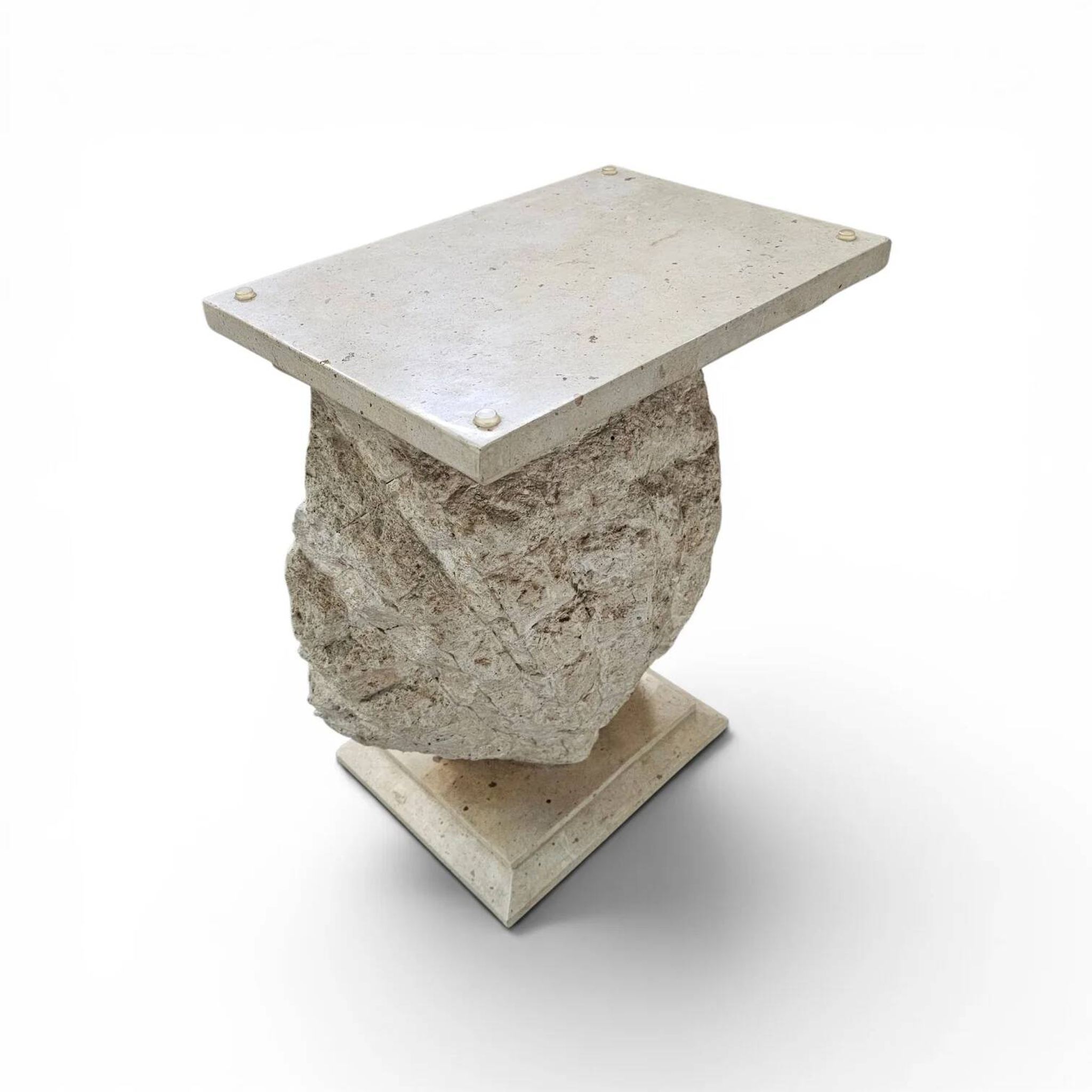 Console ou base de table en forme de coquillage Magnussen Ponte avec plateau en verre d'origine.
