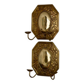 Paire de appliques octogonales à double bras en laiton suédois du milieu du siècle NA100676