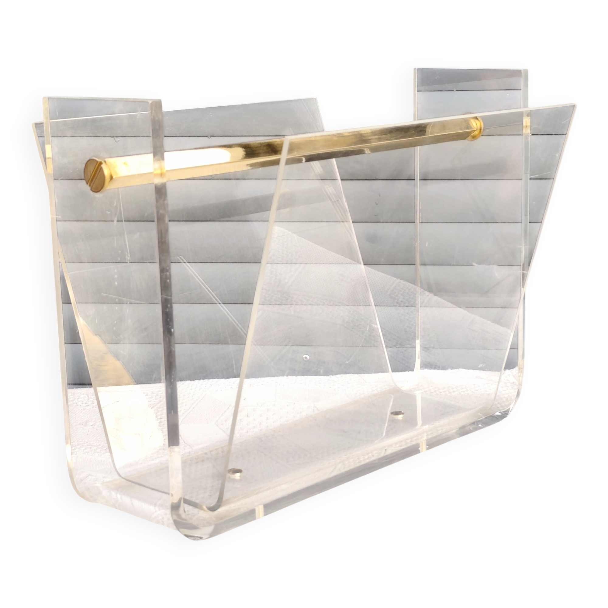 Vintage plexiglass magazine rack