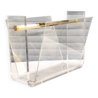 Vintage plexiglass magazine rack