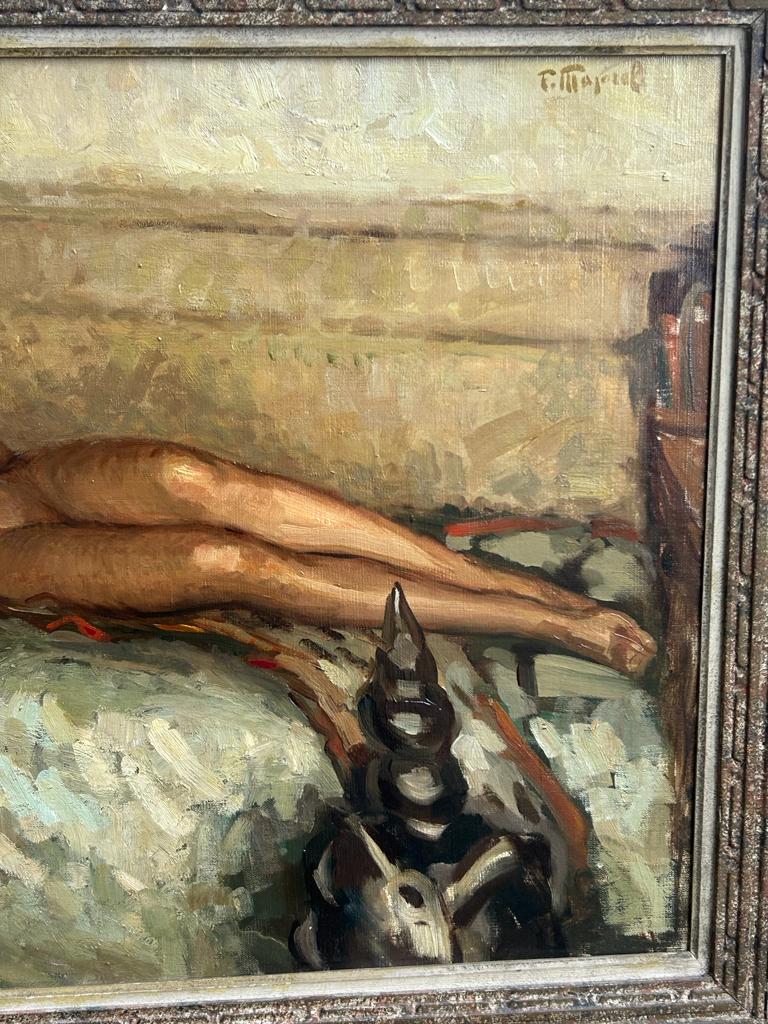 Fernand Majorel ( 1898-1965) Young asleep - oil on canvas orientalist