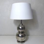 Vintage Space Age lamp with silver chrome metal ball base and DRIMMER H lampshade