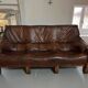 Ensemble Canapé et 2 Fauteuils Années 60 en Bois et Cuir