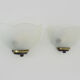 Pair of Vianne wall sconces in gilded metal and white shell-style glass