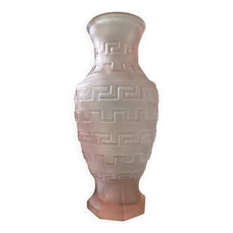 Vase Art Déco en pâte de verre rose