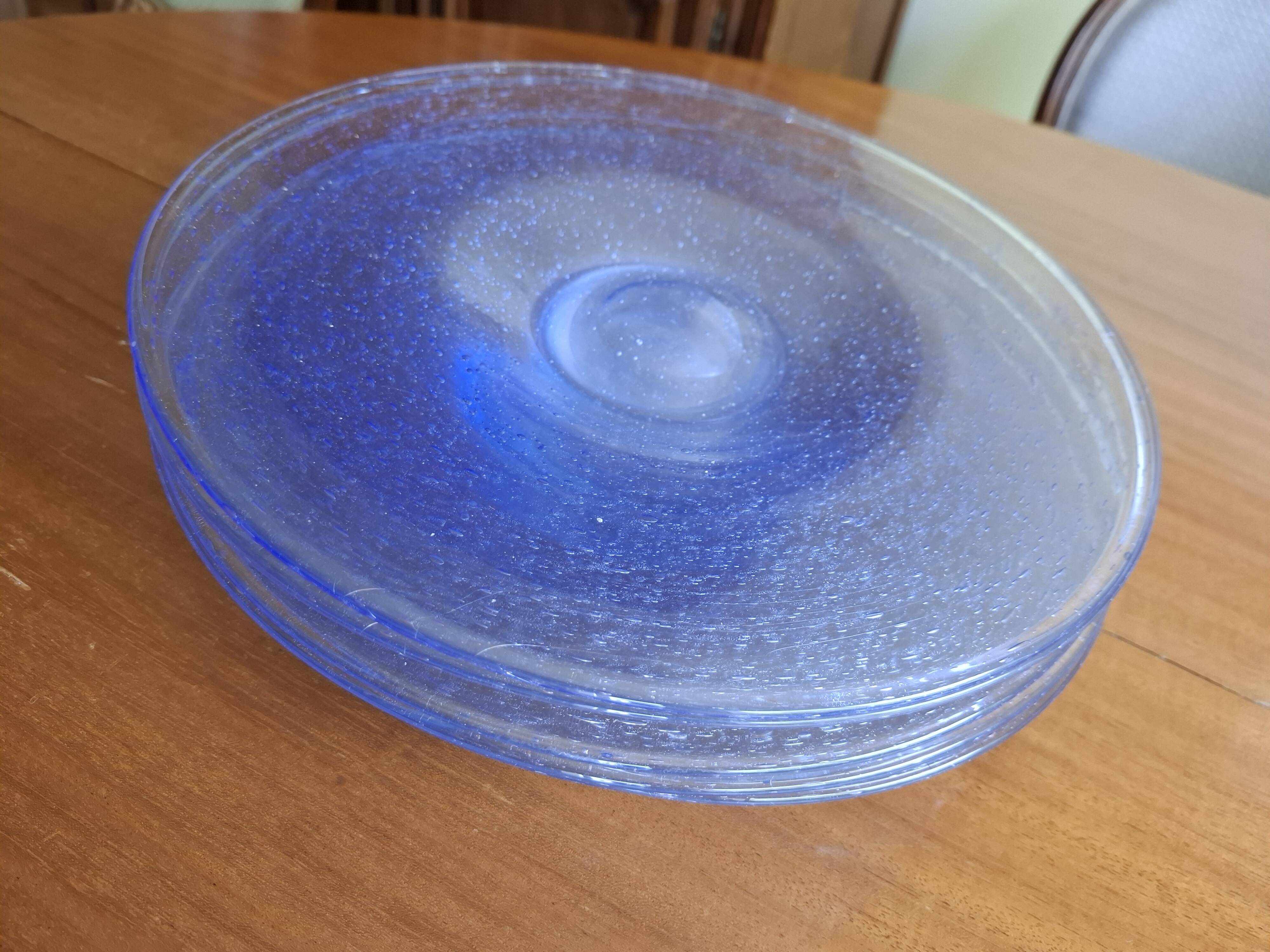 Vintage Biot bubble glass plates/dishes 30 cm