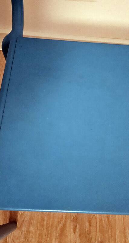 Pair of vintage blue metal school chairs – 1960s