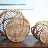Set of 2 rattan baskets