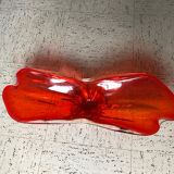 Red translucent blown glass bowl / centrepiece.