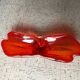 Red translucent blown glass bowl / centrepiece.