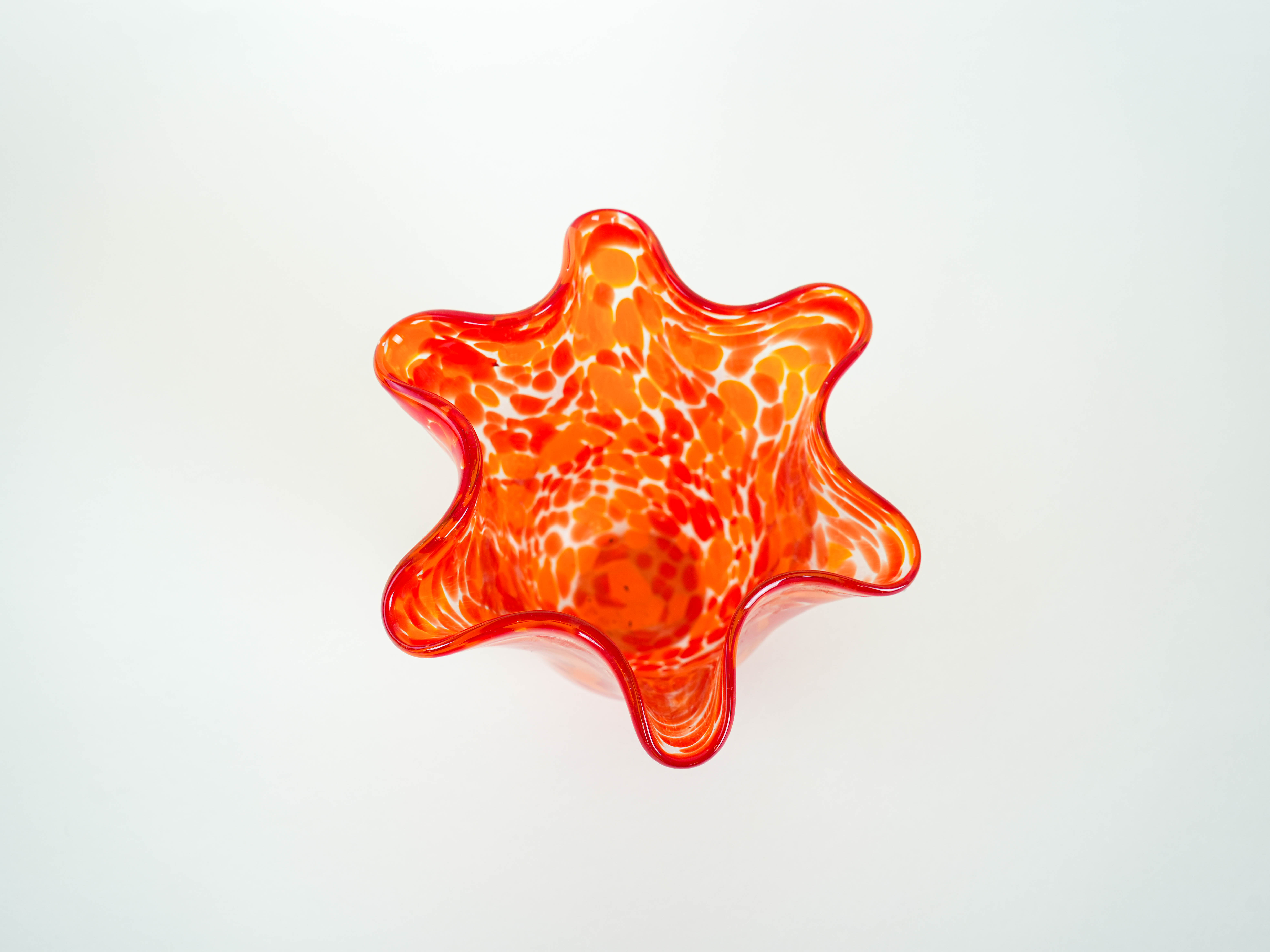 Orange glass vase, Danish design, 1970s, made in Denmark