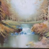 Large oil painting on canvas signed Miguel