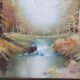 Large oil painting on canvas signed Miguel