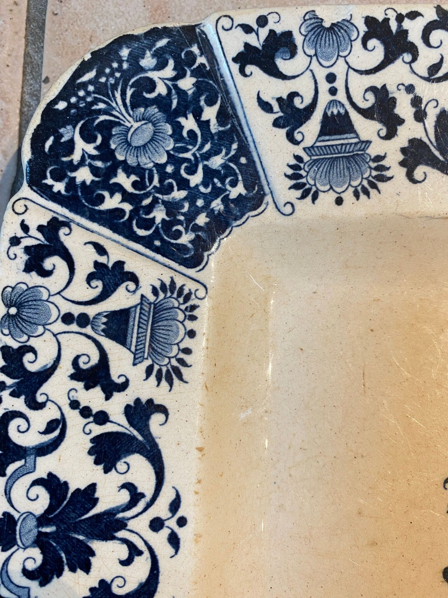 Rectangular dish, Manufacture de Gien model Blue square