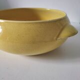 Salins Miramar lemon yellow dish – textured earthenware, 1950s–60s