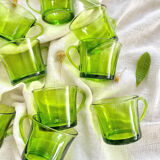 Set of 8 cups vintage green glass Duralex