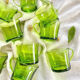Lot de 8 tasses verre vert vintage Duralex