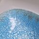 Square dish salad bowl bowl keraluc quimper ceramic turquoise blue cracked effect stamped with u