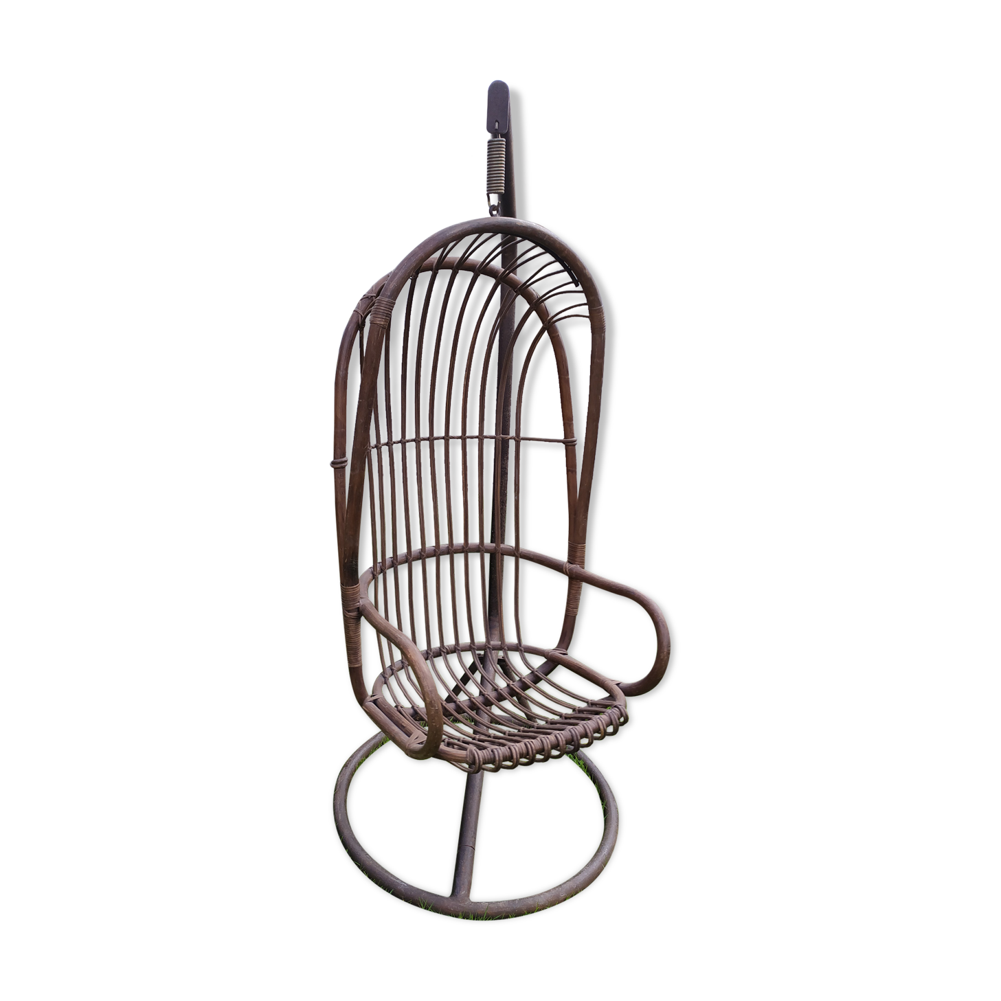 Hanging chair in rattan and bamboo