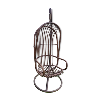 Hanging chair in rattan and bamboo