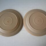 Set of 2 old and large flat plates in Marais sandstone 25 cm table decoration