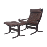 Norwegian lounge chair with ottoman designed by Ingmar Relling, 1960s