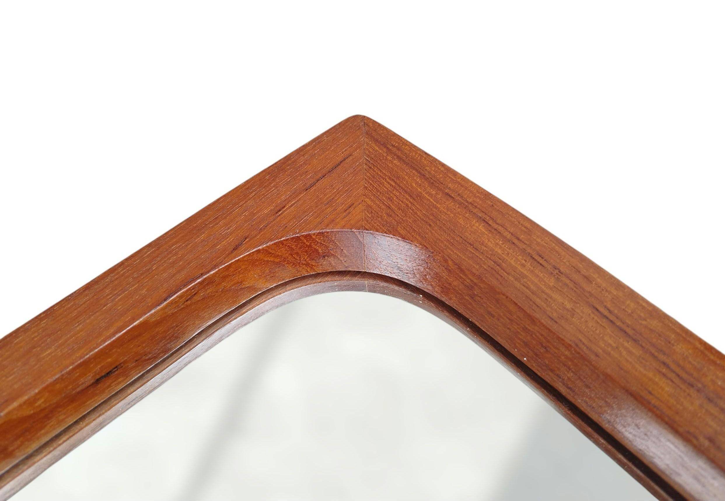 Teak wall mirror, organic shape, Denmark 1960s
