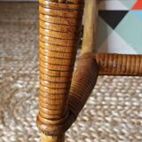 Vintage bamboo rattan serving trolley