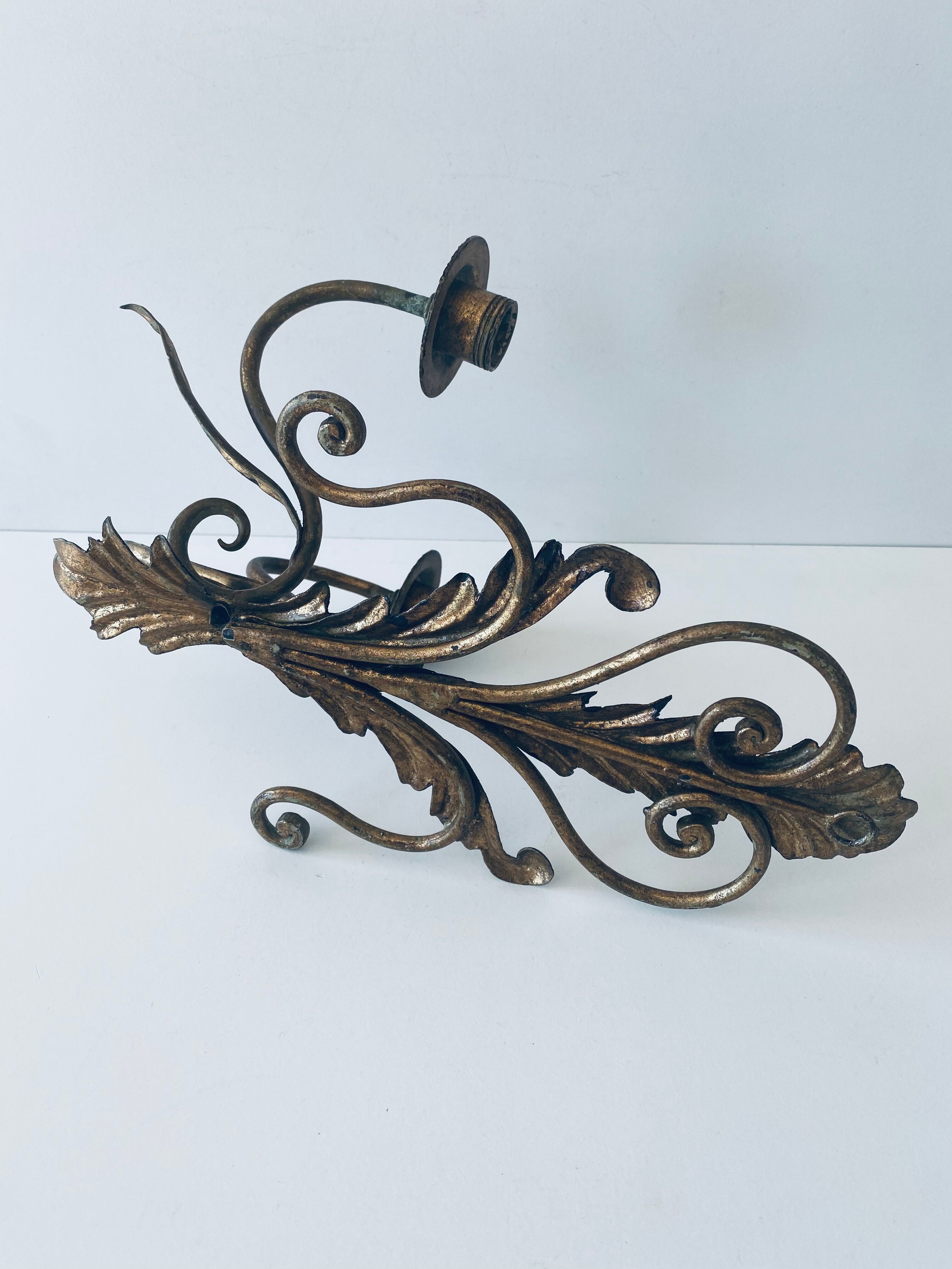 Golden antique wall chandelier