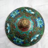 Pot covered in enamelled bronze