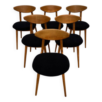 Set of six Baumann Fontania chairs