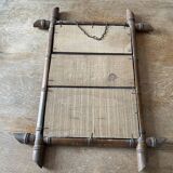 Miroir en bois faux-bambou