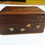 Wooden box inlays brass
