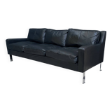 black leather Tecta -seat sofa by Hans Konecke 1960s