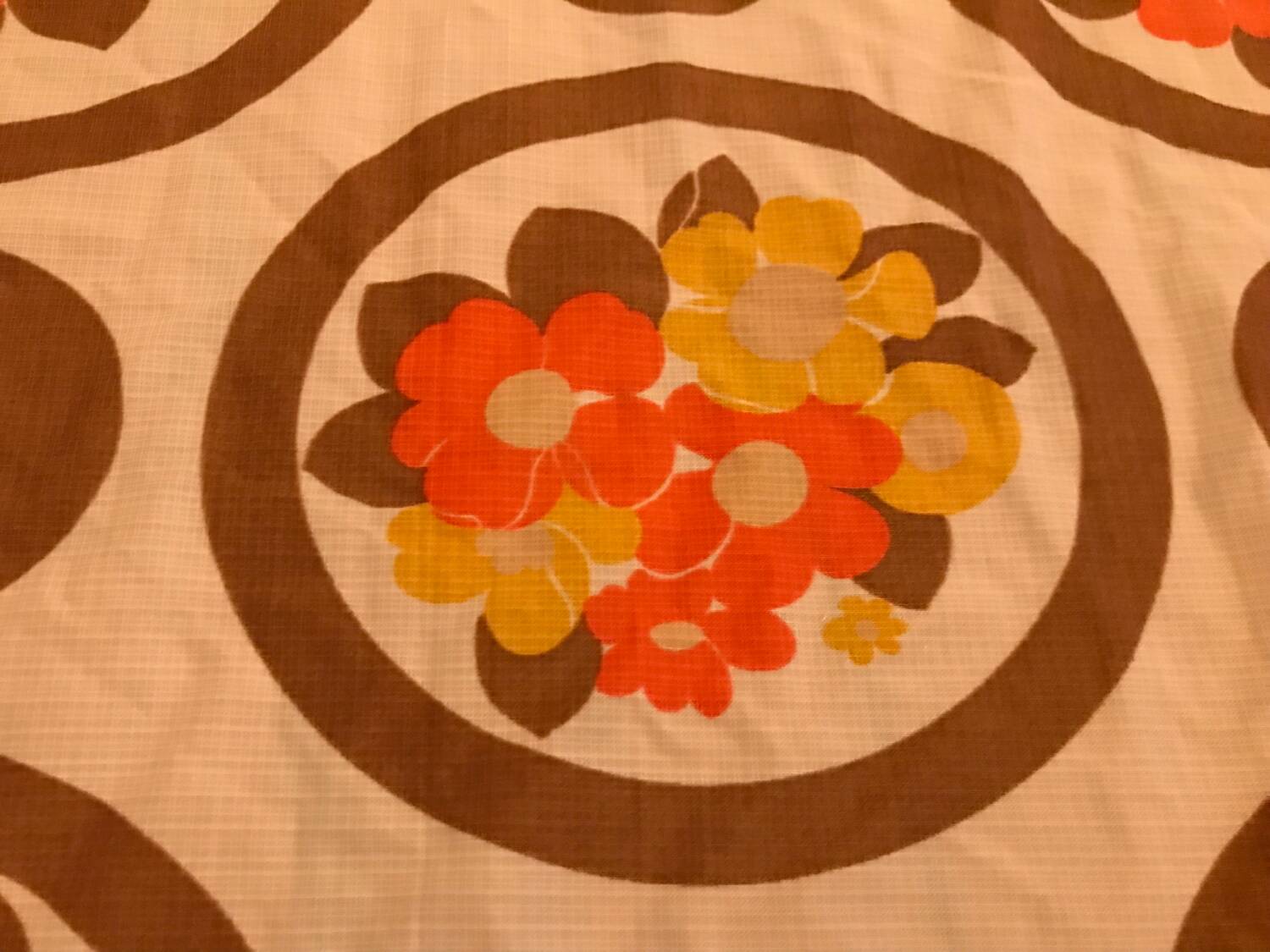 Old vintage flower tablecloth