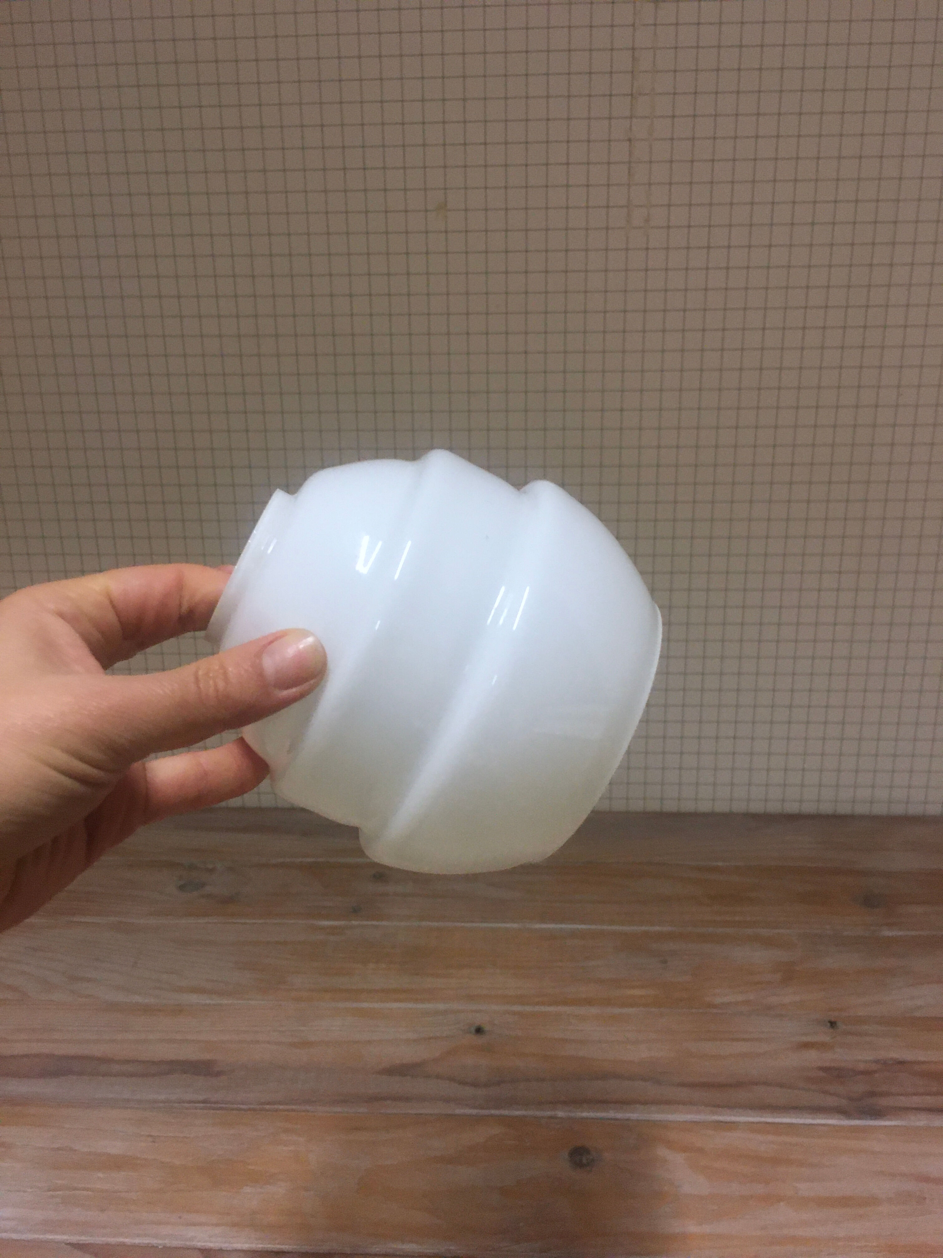 White glass suspension globe