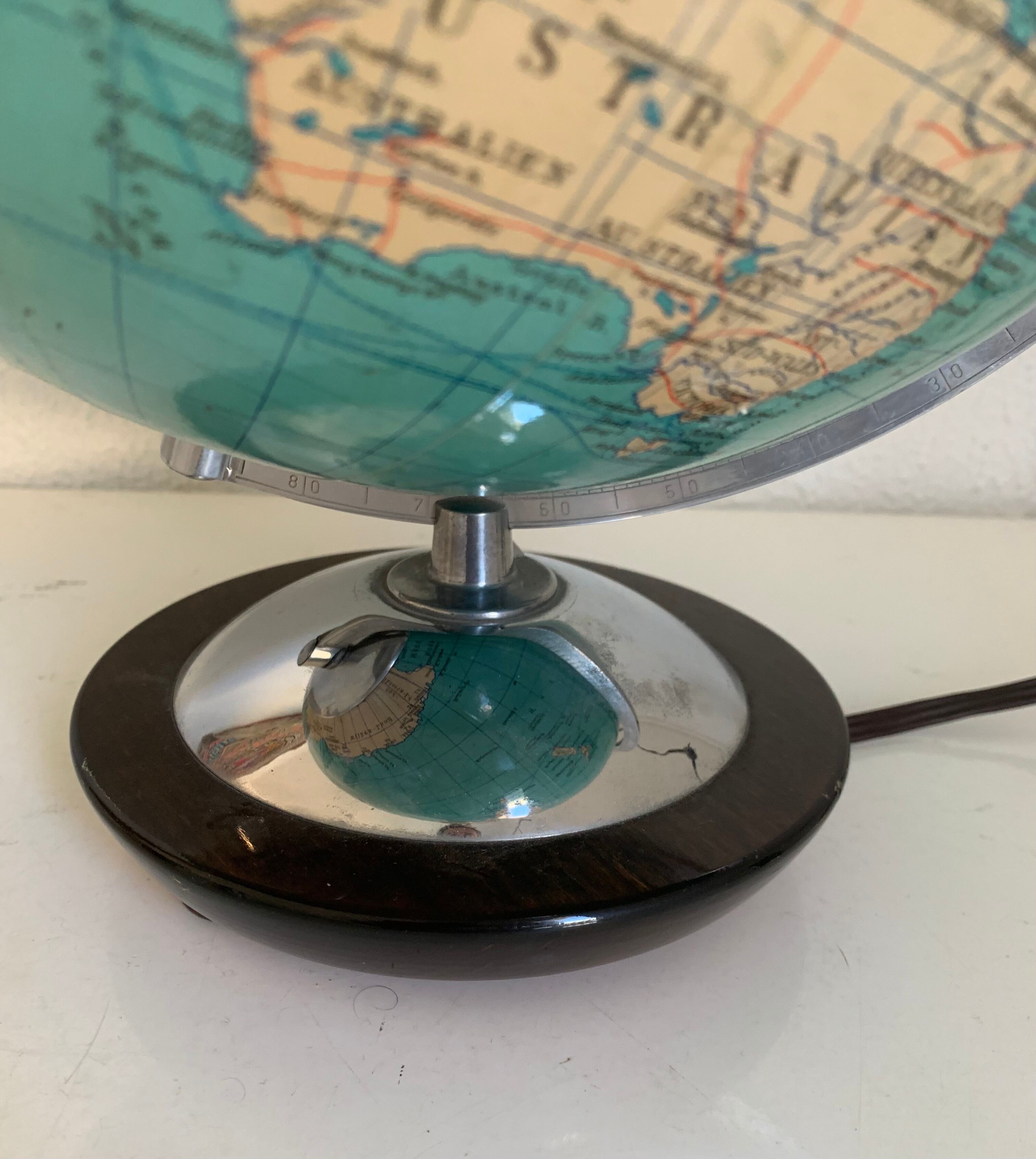 Vintage globe 1960 German glass Columbus duo - 34 cm