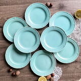 8 assiettes à dessert vert mint