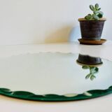 Vintage round and beveled table mirror