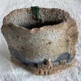 Vase by voldemar volkoff, vallauris in raw chamotte earth, vintage 1950