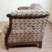 Louis XVI style bench circa 1900, geneva velvet tapestry with floral decorations