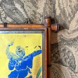 19th-century French chinoiserie-style mirror with a bamboo frame