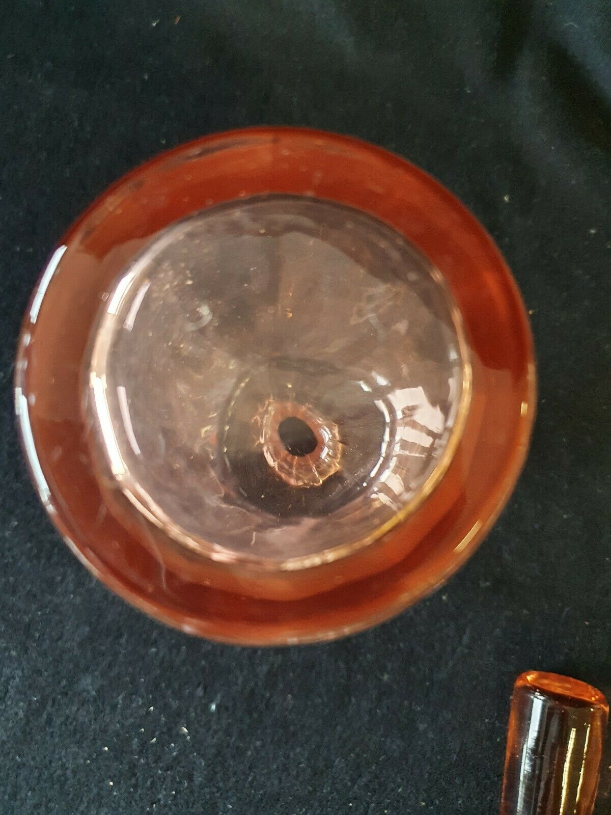 Vintage salmon pink mold glass carafe