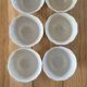 6 antique coffee cups in pearlescent porcelain