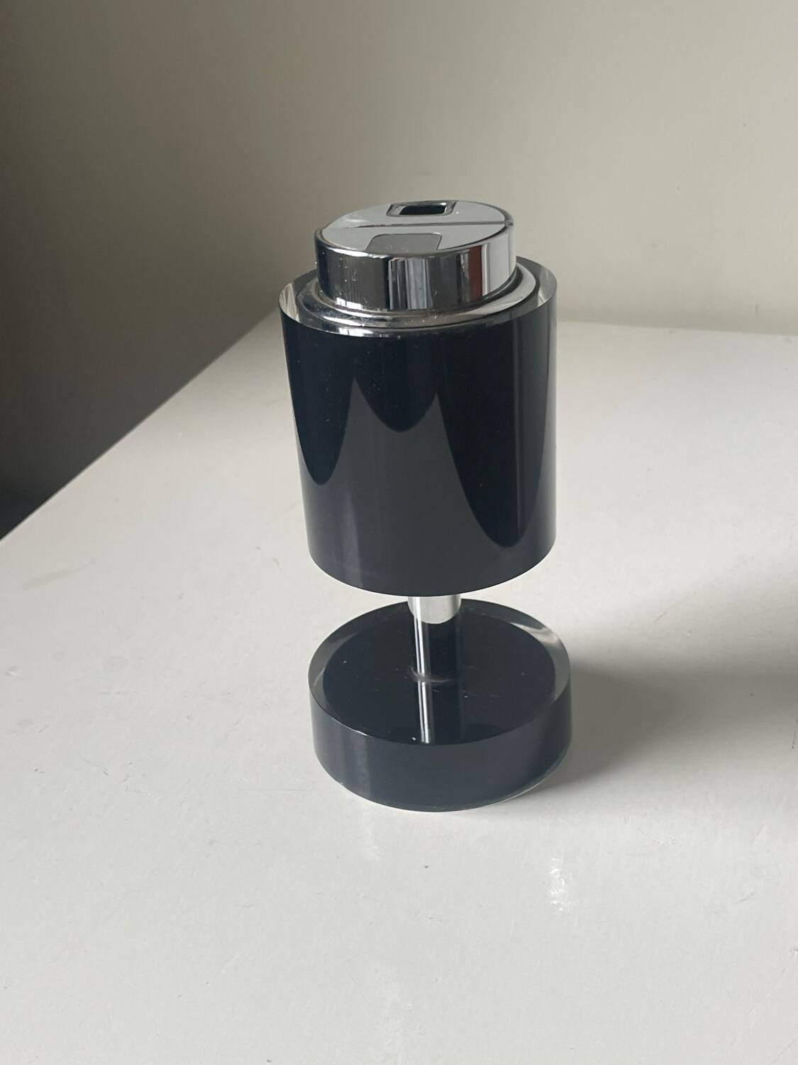 Vintage sarome japan table lighter in black plastic