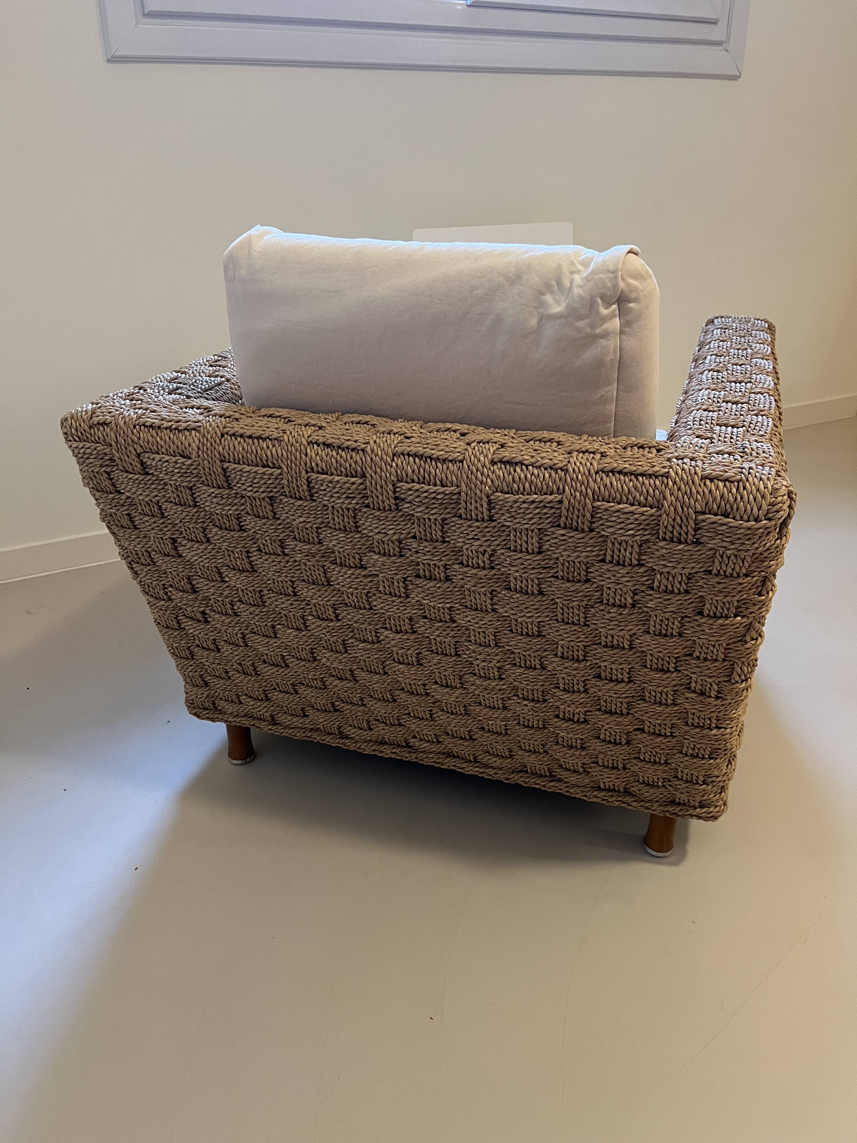 Wicky armchair in woven rope by Didier Gomez for Ligne Roset